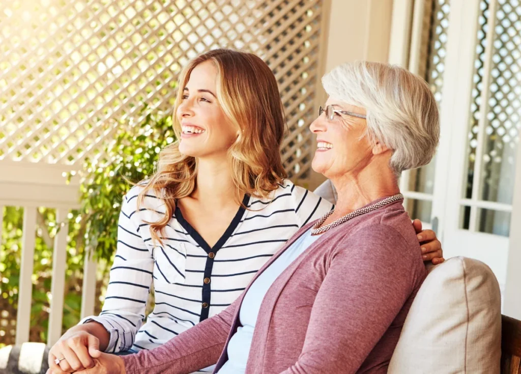 Senior woman spending time with her daughter